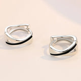 925 Sterling Silver Hoop Earring Pattern Earring For Women Korea Silver Jewelry