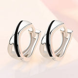 925 Sterling Silver Hoop Earring Pattern Earring For Women Korea Silver Jewelry