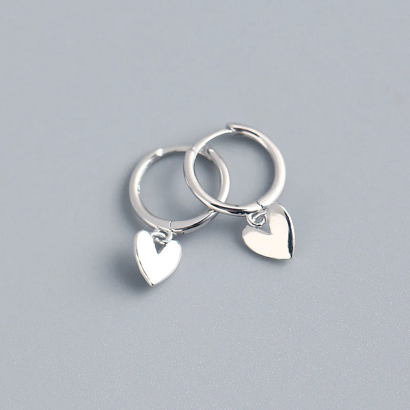 925 Silver Love Heart Tassel Stud Earrings for Women - Party Jewelry Gift