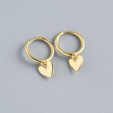 925 Silver Love Heart Tassel Stud Earrings for Women - Party Jewelry Gift