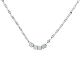 925 Silver Square Tube Chain Necklace Geometric Choker Party Jewelry