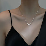 925 Silver Square Tube Chain Necklace Geometric Choker Party Jewelry