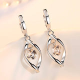 925 Silver Tassel CZ Hook Earrings