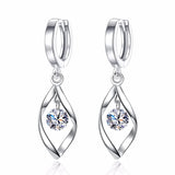 925 Silver Tassel CZ Hook Earrings