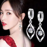 925 Silver Tassel CZ Hook Earrings