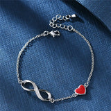 925 Silver Infinity Adjustable Bracelet Women Gift CMB81