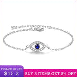 925 Silver Infinity Bracelet Crystal Eye Demon Gift