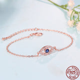 925 Silver Infinity Bracelet Crystal Eye Demon Gift