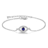 925 Silver Infinity Bracelet Crystal Eye Demon Gift