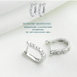 925 Silver Harp Zircon Studs HorseShoe Earrings Women Wedding Gift