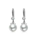 Pearl Dangle Earrings CZ Wedding Accessories