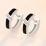 925 Silver Round Stud Earrings, Women