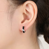 925 Silver Round Stud Earrings, Women