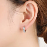 925 Silver Crystal Earring Women Korea Silver Jewelry Female