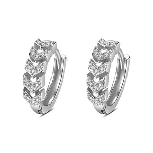 925 Silver Crystal Earring Women Korea Silver Jewelry Female