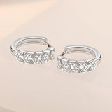 925 Silver Crystal Earring Women Korea Silver Jewelry Female