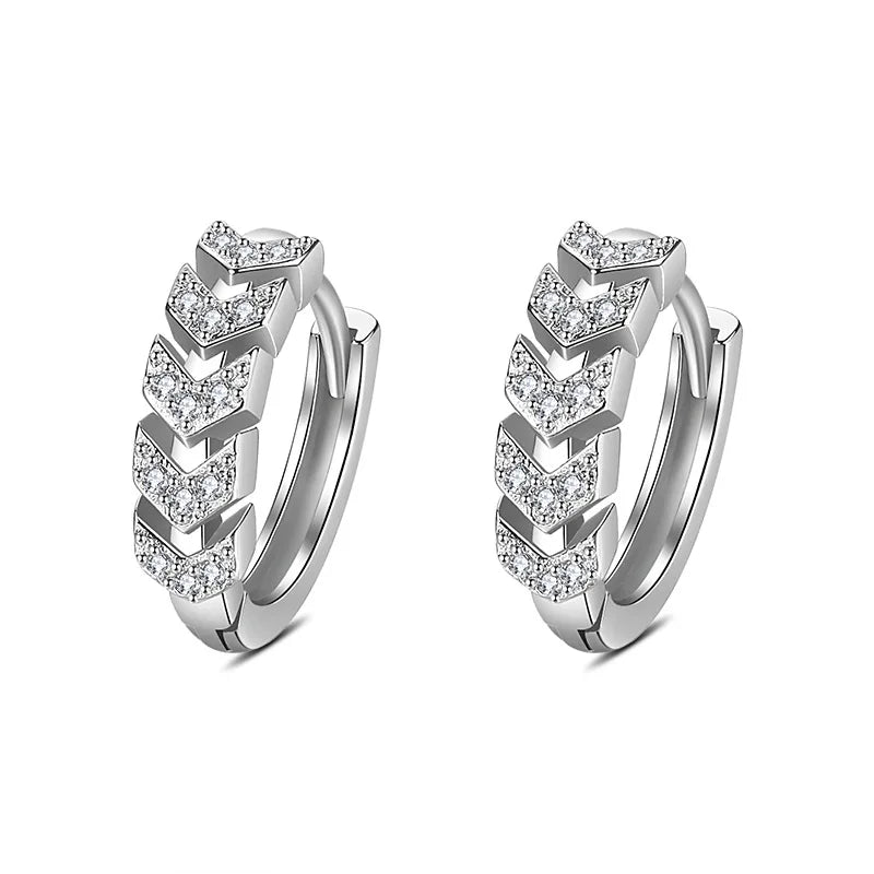 925 Silver Crystal Earring Women Korea Silver Jewelry Female