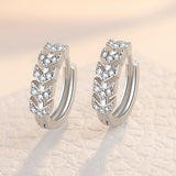 925 Silver Crystal Earring Women Korea Silver Jewelry Female