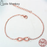 CZ Crystal Infinity Bracelet - Adjustable Wedding Jewelry