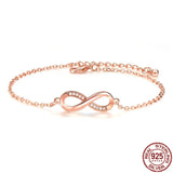 CZ Crystal Infinity Bracelet - Adjustable Wedding Jewelry