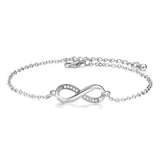 CZ Crystal Infinity Bracelet - Adjustable Wedding Jewelry