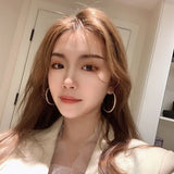 Crystal Oversize Circle Hoop Earrings Geometric Round Brincos Party Jewelry