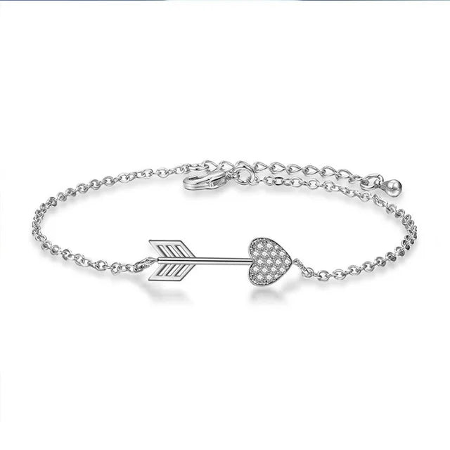 Love Arrow Zircon Bracelet 925 Sterling Silver Jewelry