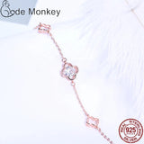 Lucky Clover Bracelet Clear CZ Crystal Bracelet Hot CMB120