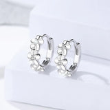 925 Silver Small Flower Round Earrings Female Charm Jewelry