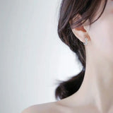 925 Silver Small Flower Round Earrings Female Charm Jewelry