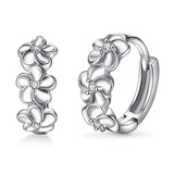 925 Silver Small Flower Round Earrings Female Charm Jewelry