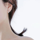 925 Silver Small Flower Round Earrings Female Charm Jewelry