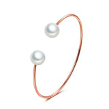 Freshwater Pearl Open Bangle Bracelet For Women