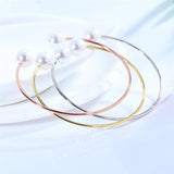 Freshwater Pearl Open Bangle Bracelet For Women