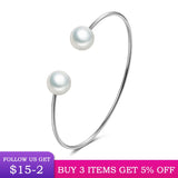 Freshwater Pearl Open Bangle Bracelet For Women