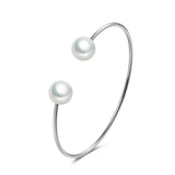 Freshwater Pearl Open Bangle Bracelet For Women