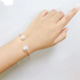 Freshwater Pearl Open Bangle Bracelet For Women
