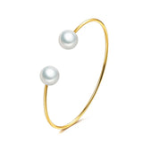 Freshwater Pearl Open Bangle Bracelet For Women