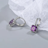 Pink Crystal Dangle 925 Silver Earrings for Women