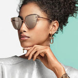 Thick Link U Shape Geometric Brass Drop Earrings for Women