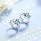 Zircon Cat Claw Earrings Silver Studs for Women Girl