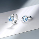 Zircon Cat Claw Earrings Silver Studs for Women Girl