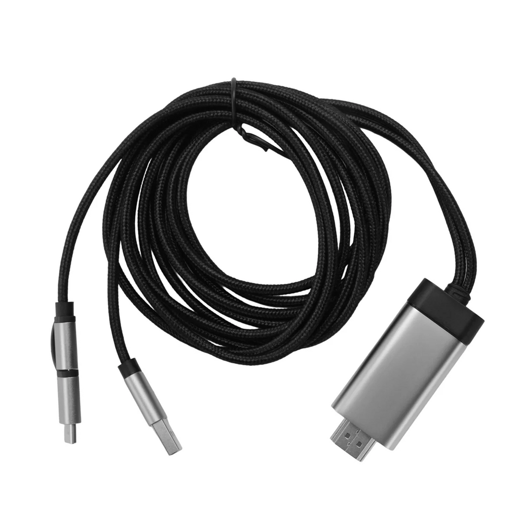 3-In-1 Type C/USB to Bluetooth HDTV Mirroring 1080P Cable