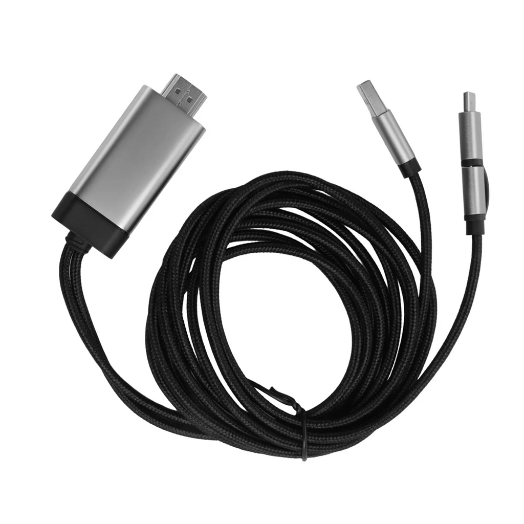 3-In-1 Type C/USB to Bluetooth HDTV Mirroring 1080P Cable