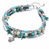 Bohemian Crystal Anklets Double Beach Foot Chain Leg Bracelet