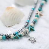 Bohemian Crystal Anklets Double Beach Foot Chain Leg Bracelet