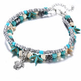 Bohemian Crystal Anklets Double Beach Foot Chain Leg Bracelet