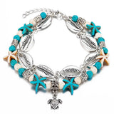 Bohemian Crystal Anklets Double Beach Foot Chain Leg Bracelet