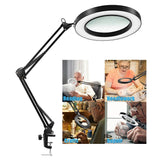 LED 5X Magnifier Lamp Eye-Caring Reading Magnifying Lamp