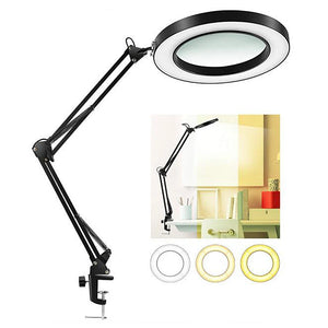 LED 5X Magnifier Lamp Eye-Caring Reading Magnifying Lamp